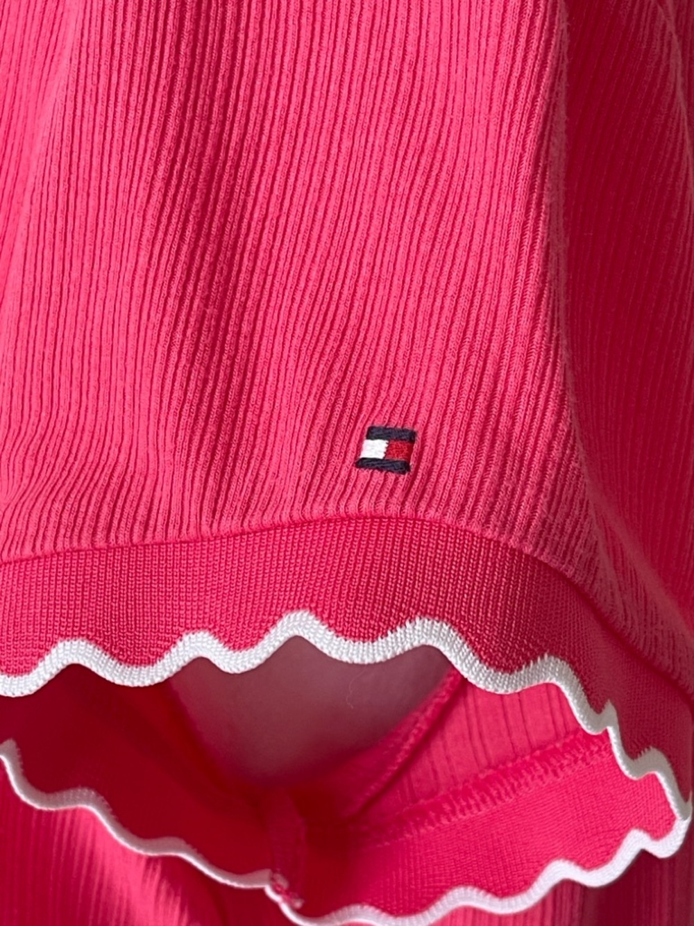 Tommy Hilfiger Women’s Round Neck Short Sleeve Ribbed Hot Pink Midi Dress EUC - Picture 10 of 10